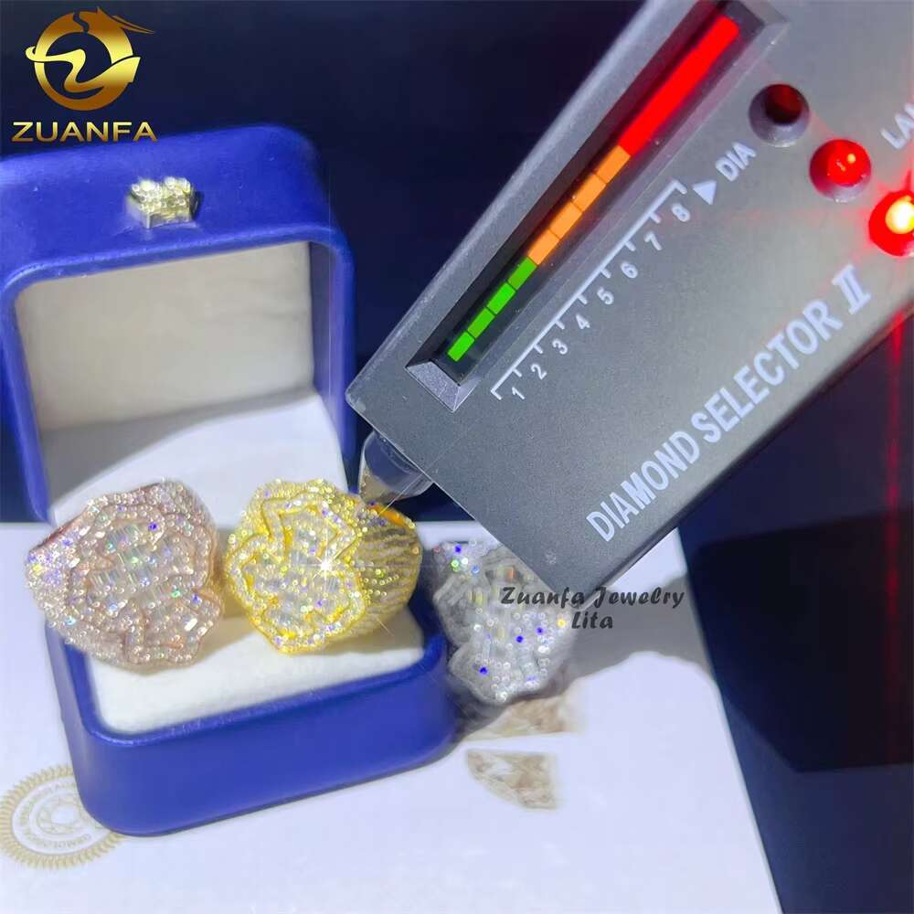 Luxury Fashion Cross Rings 925 Sterling Silver Custom Jewelry Hip Hop Men baguette Diamond Moissanite Ring