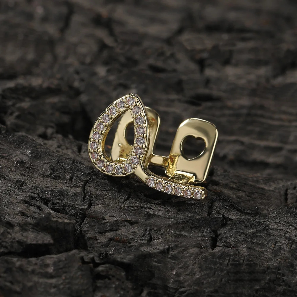 Heart Hollow Shape Iced Out Teeth Hip Hop Top Bottom Grills Dental Mouth Punk Teeth Caps Cosplay Party TG119 250606