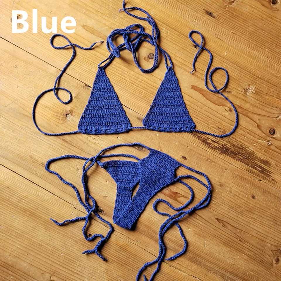 Hand Crochet Bikini Set WomenS Sexy Beach Swimwear Bohemian Swimsuit Cotton Swimming Equipment Sportswear AccessoriesXJ250624