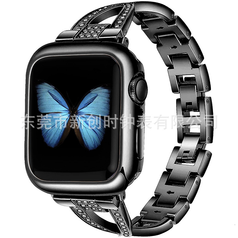 Luxury High End Diamond Inlaid Metal Watch Straps for iWatch 9-1 Apple iWatch