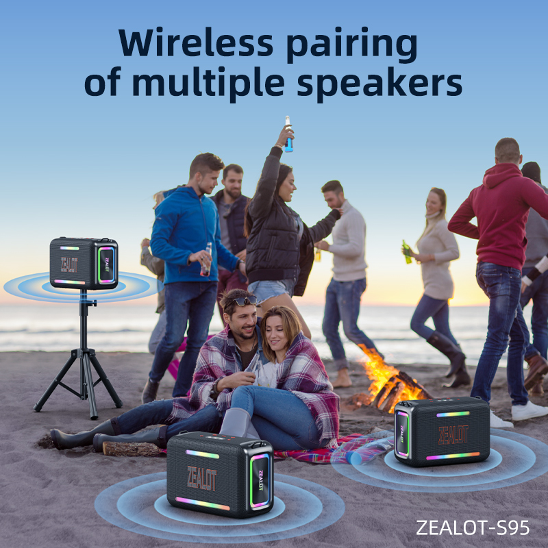 S95 Customizable Zealot Durable Waterproof Wireless Bluetooth Speaker for Outdoors Easy Pairing & Robust Design
