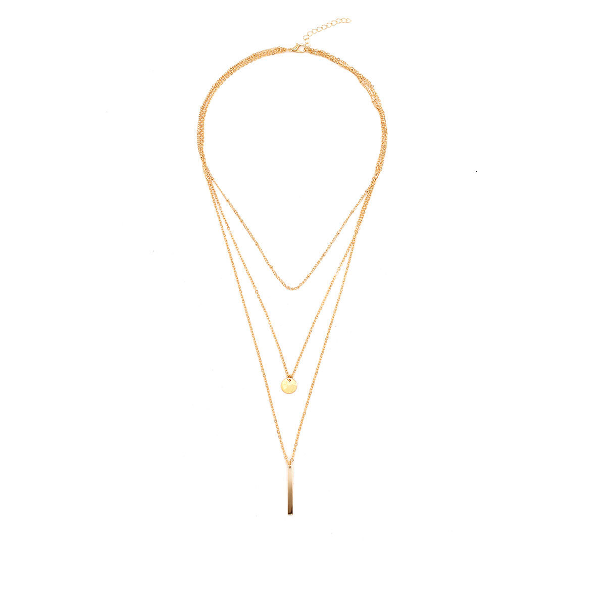 Accessories Hot Selling New Copper Bead Chain Sequins Metal Strip Multi-layer Short Necklace Jewelry for Women