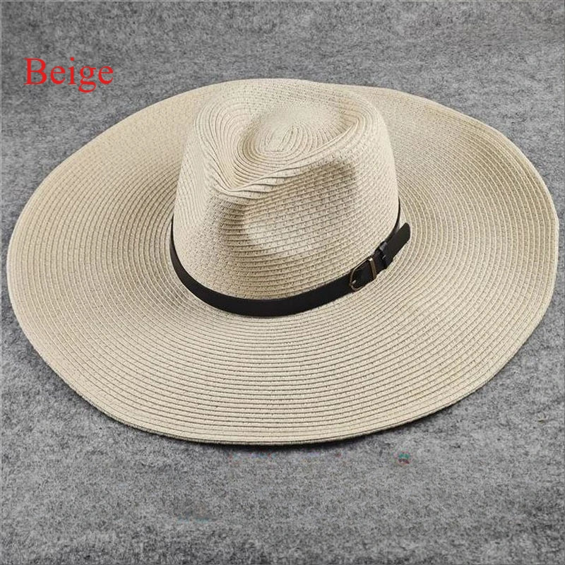Big Size Foldable Jazz Straw Hat for Men Big Brim Summer Sun Protection Hat Tourist Travel Beach Hat for Woman 58cm 60cm 62cm 250624