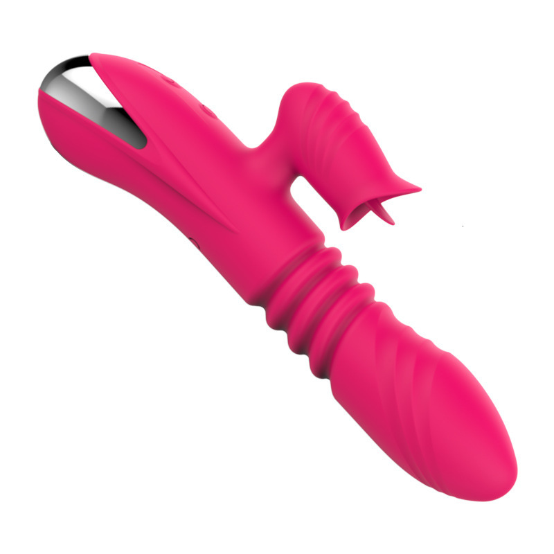 Haoqi Fun New Silicone Telescopic Wand Heating Tongue Licking Vibrator Adult Sex Toy