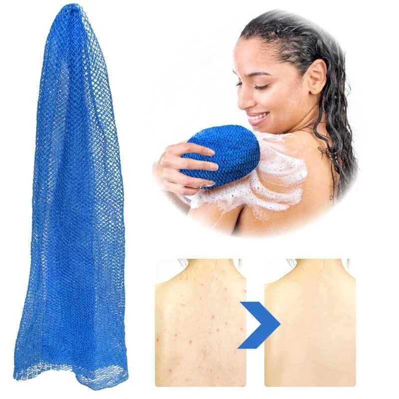 African Net Bath Sponge Gentle Exfoliating Shower Scrubber Body Deep Cleaning Nylon Washcloth 31.5inch for Men Women Smooth Skin R250625