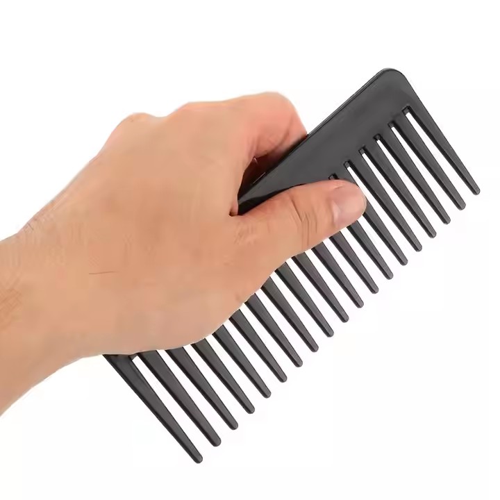 Black High Quality ABS Plastic Heat-resistant Large Wide Tooth Comb Wavy Hair Styling Hair Care Tools Salon