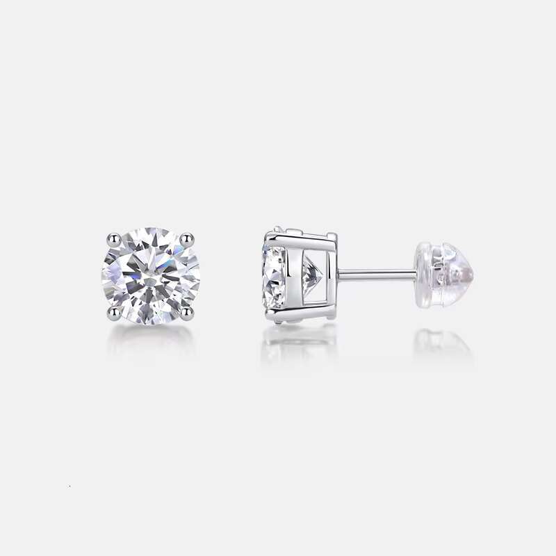 Double Layers Sterling Silver 925 Earrings Round Moissanite Customize Earrings With High Quality Fine Jewelry Luxury Earrings