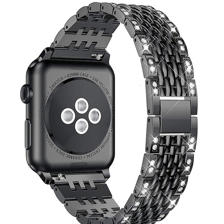 Luxury High End Fashion Trend Diamond Inlaid Metal Watch Strap for Apple iWatch with Sparkling Bling Design