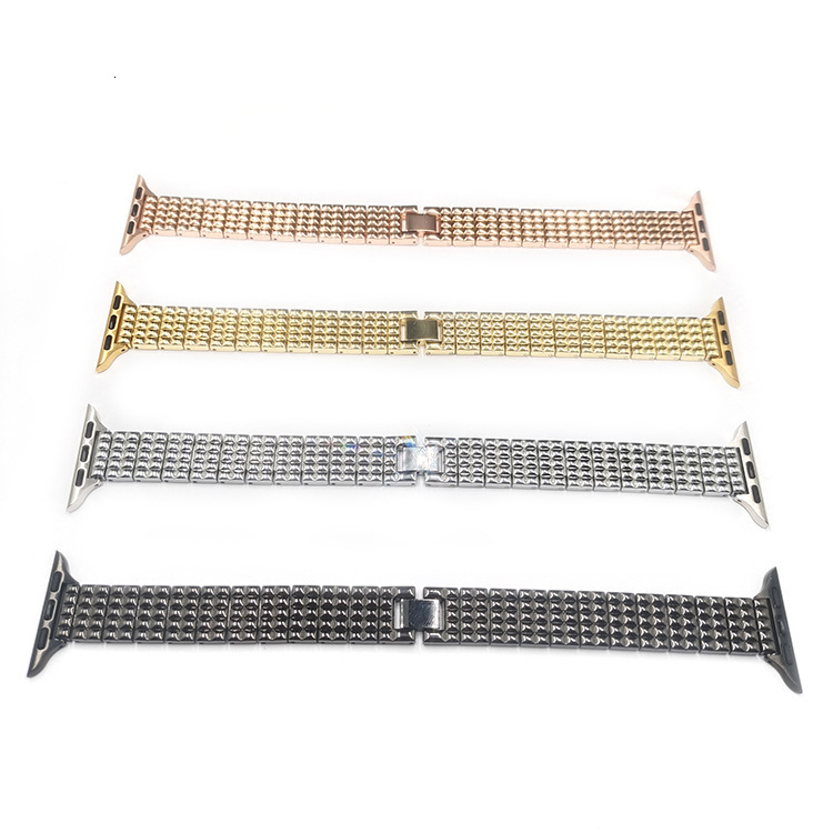 High end Fashionable Metal Checkered Strap for iWatch Series 8 Compatible with iWatch1-8