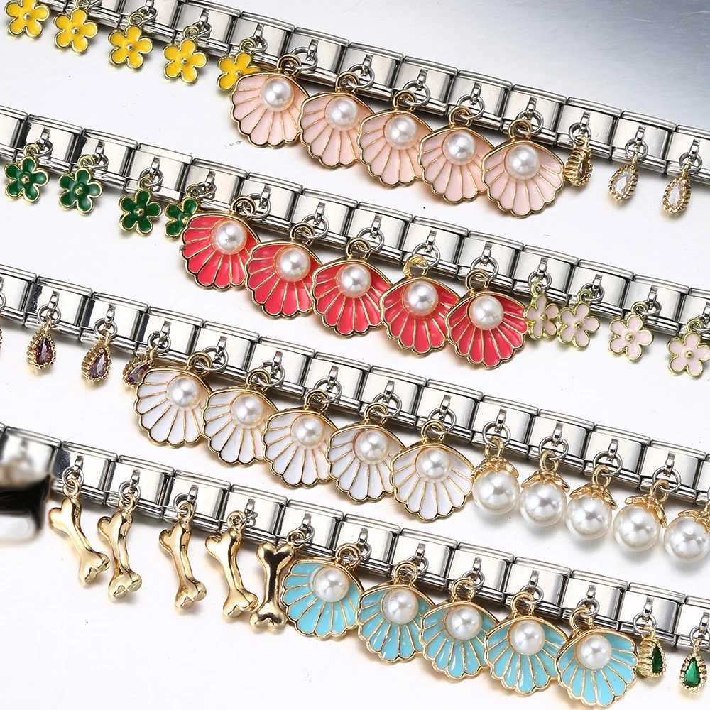 URING New Italian Charm Bracelet Pendant Series Shell Imitation Pearl Personal Assembly Chain Y2k DIY Jewelry Making X250625
