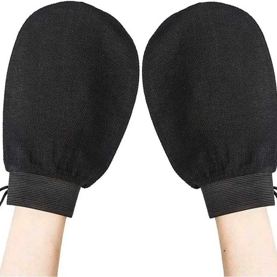 2Pcs Moroccan Hammam Bath Scrub Glove Exfoliating Body Facial Tan Massage Glove Exfoliator Glove Random Color Bath Shower Wash R250625