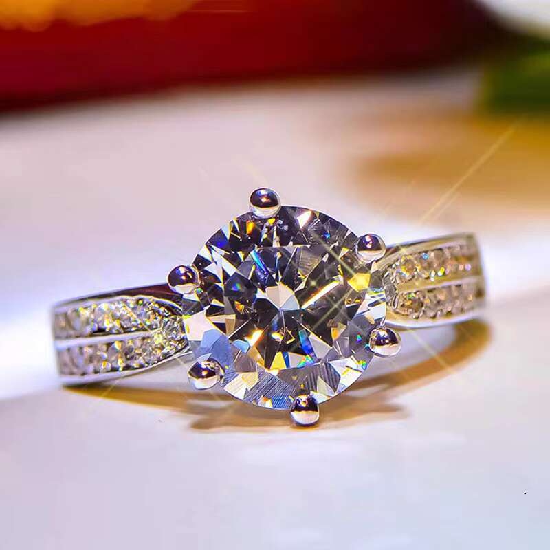 Fine Jewelry Fashion Moissanite Ring 925 Sterling Silver 1 Ct Moissanite Rings for Women Engagement Party