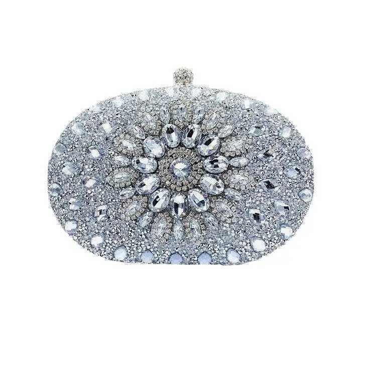 Fashionable Shell diamonds bag birthday wedding Handbag Rhinestone Clutch Bags Sequin and Diamond Sunflower Evening Party Bag M250625