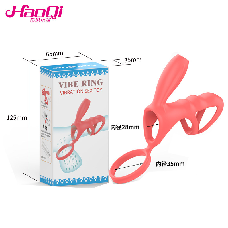 Haoqi Fun New Silicone Vibrating Ring Male Vibrator Massager