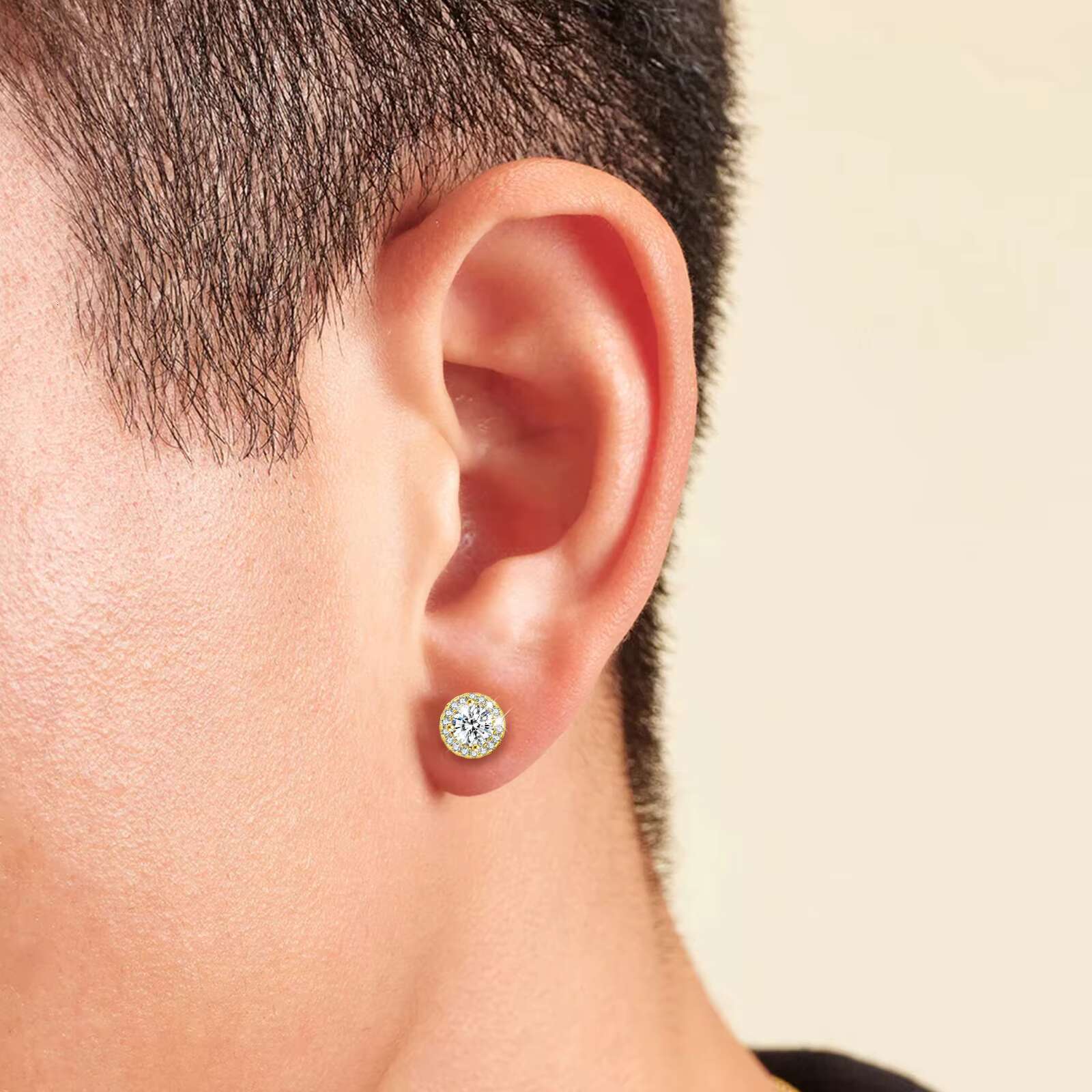 0.5CT 1CT 2CT 3CT Mossanite Stud VVS 925 Sterling Silver 14K Gold Plated Jewelry GRA Moissanite Diamond Earring for Women Men