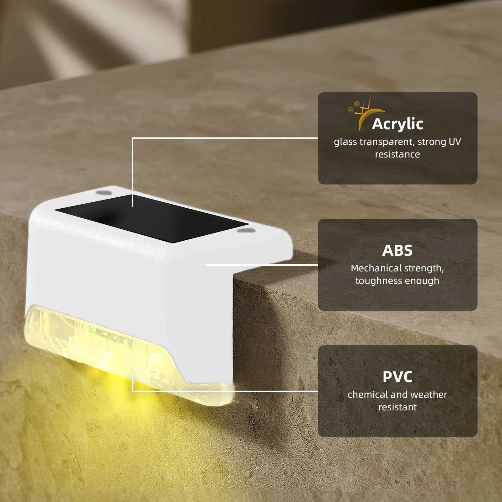 Solar Deck Lights Outdoor 16 Pack Solar Step Lights Waterproof Led Solar lights for Outdoor Stairs Step Yard and PathwayXJ250624