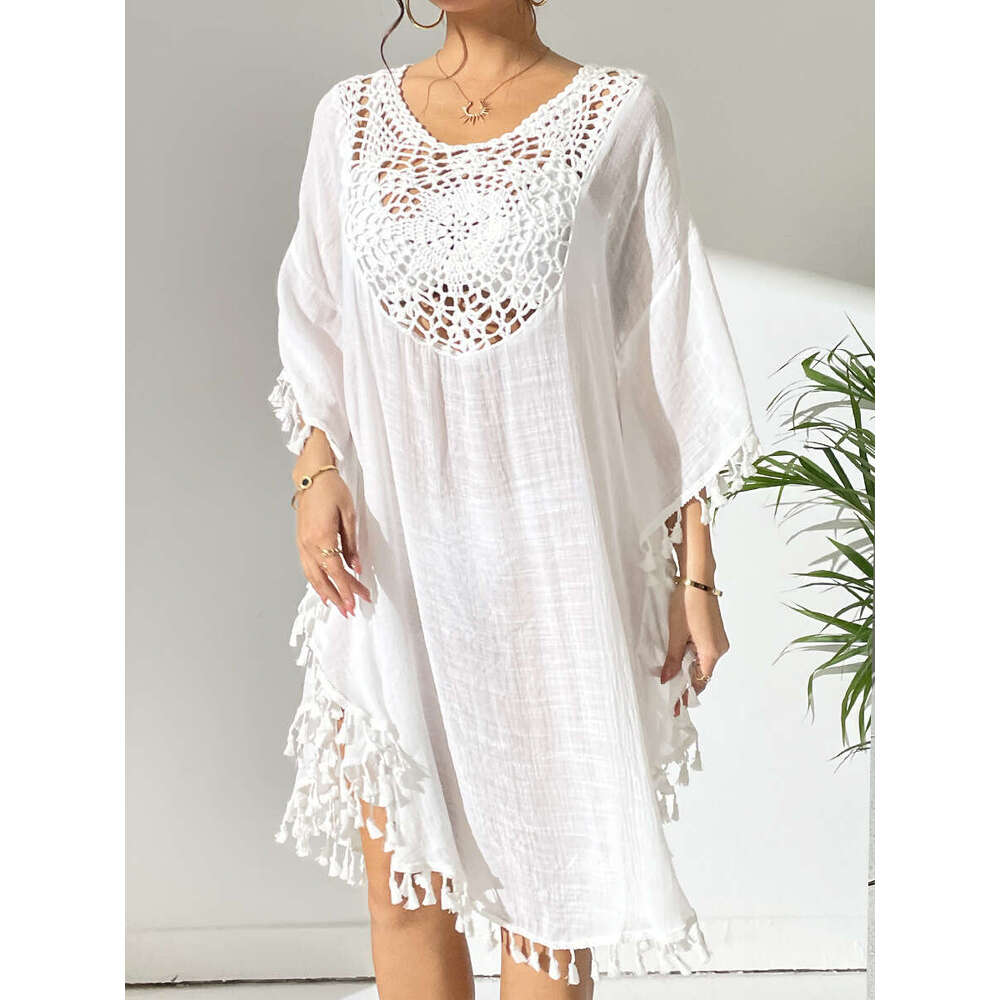 New Dress Beach Crochet Patchwork Tassel Swimsuit Bikini Cover-Up B5