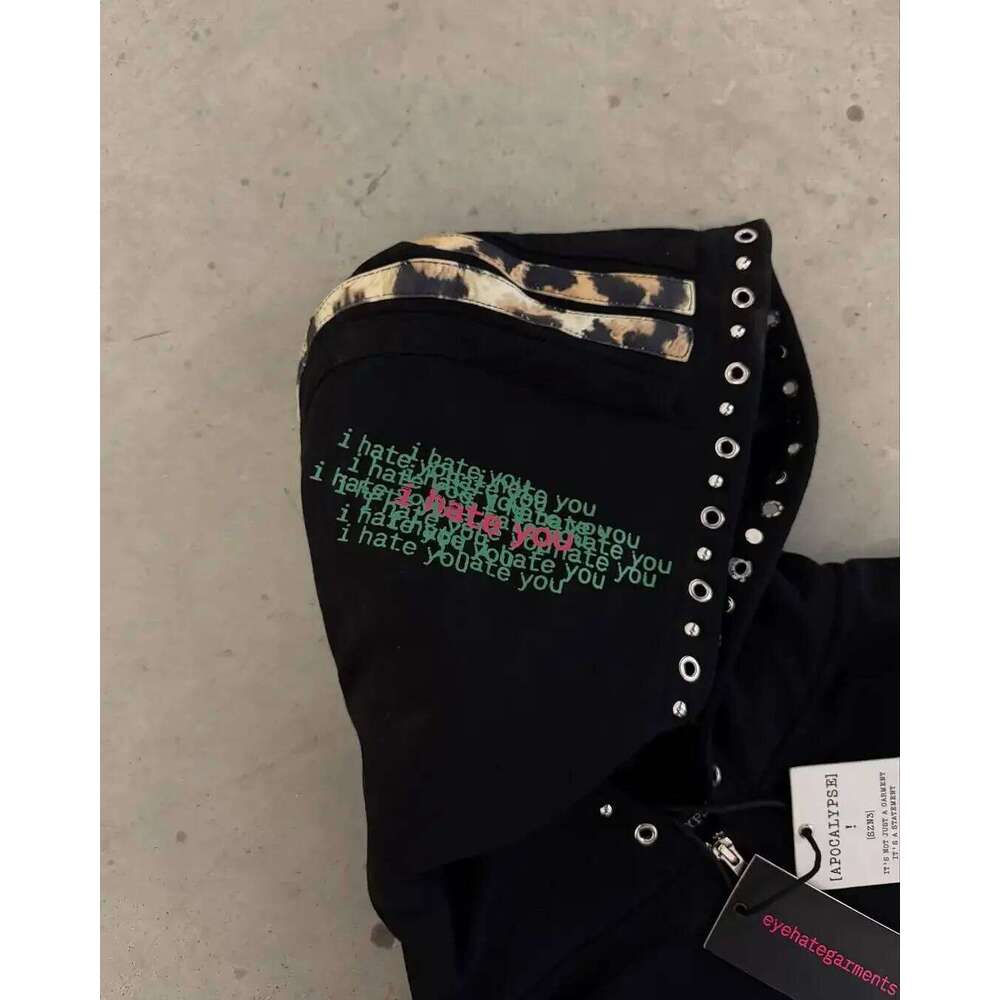 Y2K Trendy Haruku Hip Hop Fashion Leopard Print Oversized Zipper Men Women Loose Casual Hoodie Jacket Streetwear