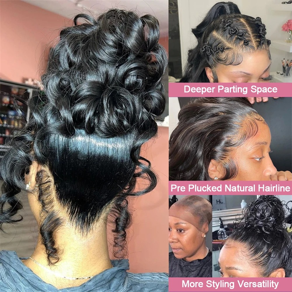 40 Inch Body Wave 360 Full HD Lace Frontal Wigs Human Hair Preplucked Brazilian 250 Density 13x4 Lace Front Synthetic Wig