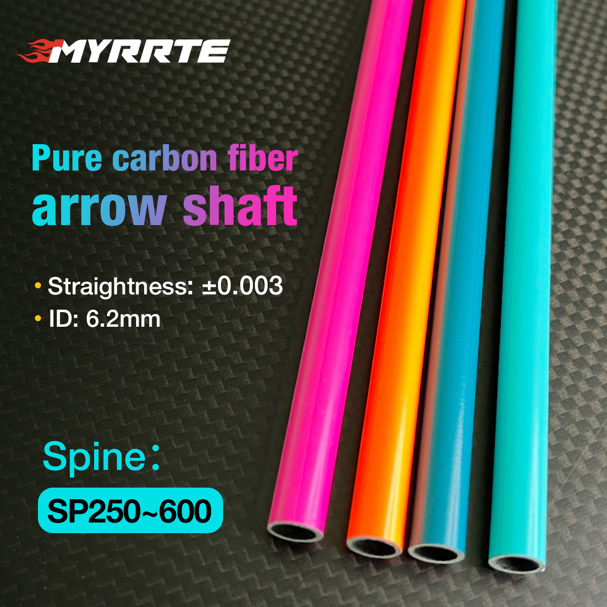 Carbon Shaft 12Pcs 31-inch +/-.003 Straightness Spine 250 DIY Pure Carbon Arrow Shaft Arrows Hunting Shooting Shaft Can Be Customized