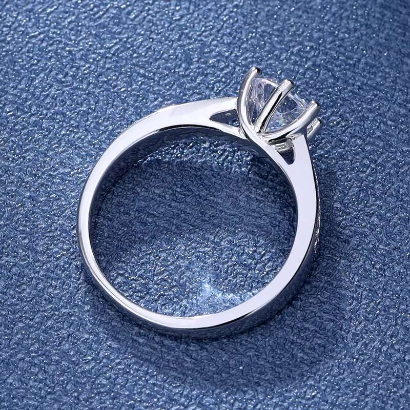 Fine Jewelry Fashion Moissanite Ring 925 Sterling Silver 1 Ct Moissanite Rings for Women Engagement Party