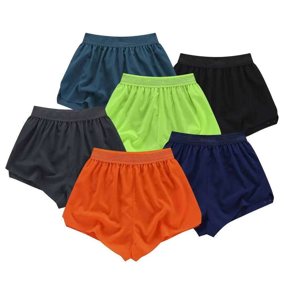 New Quick Drying Running Lightweight Solid Color GYM Short Breathable Sport Shorts Men