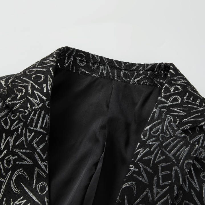 High-end Male Outfit: Italian Embroidered Blazer with Shimmering Silver