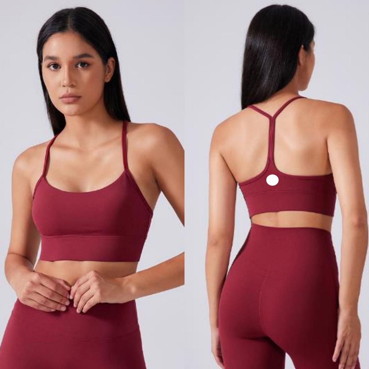 UU-L3967 Y-Shaped Strappy Sports Bra with Gathered Design for Yoga Fitness Comfortable Crossback Exercise Athletic Top