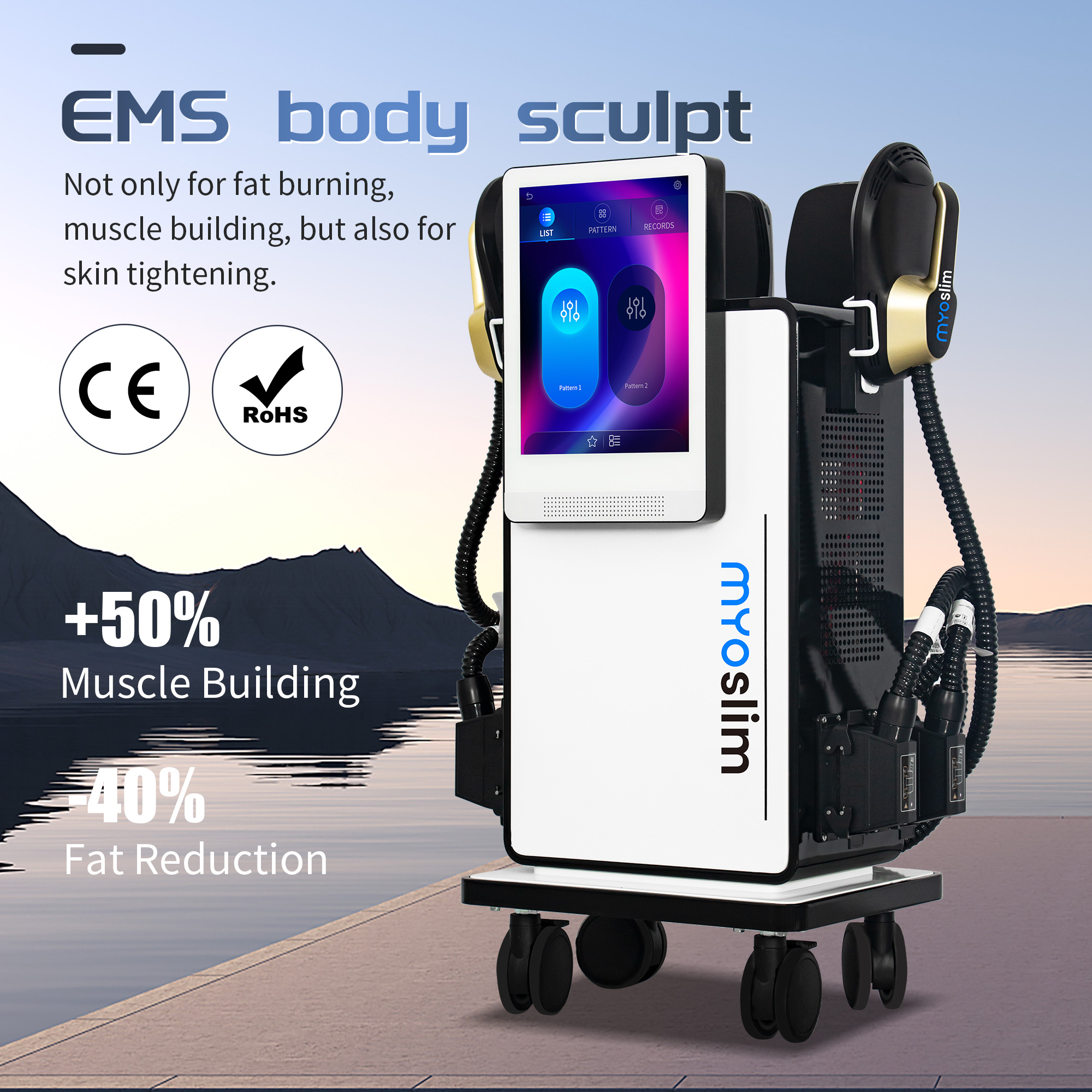 HI-EMT High Power RF 15T 200HZ Myoslim EMS Body Shaping Machine Muscle Growth Fat Burn High-Intensity Electromagnetic Stimulator