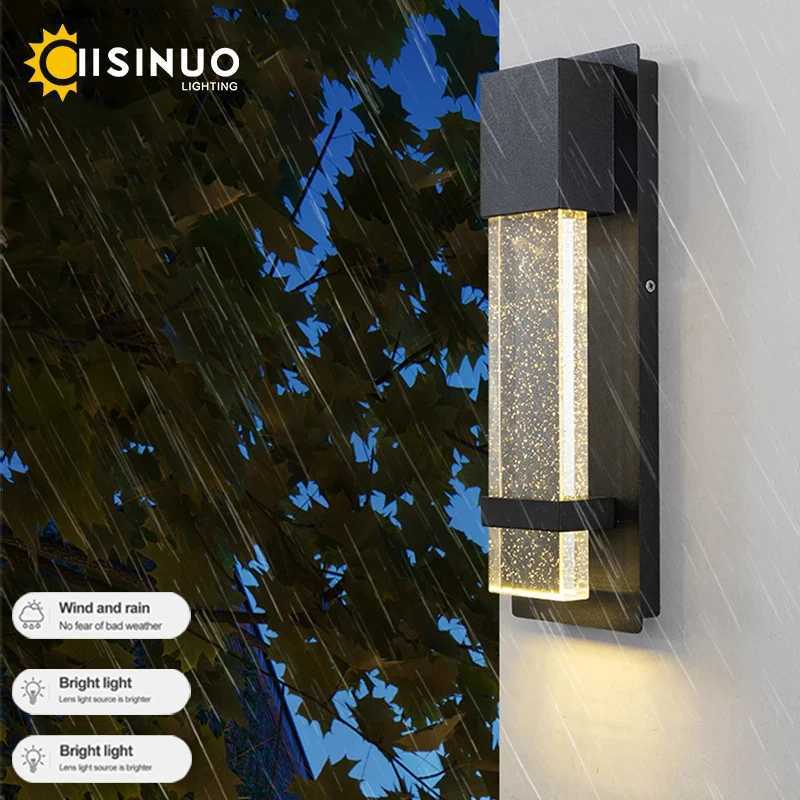 Dusk to Dawn Wall Light Black Aluminum Anti Rust Outdoor Light Bubble Glass Outdoor Waterproof Porch Lanterns for Entryway FrontXJ250624