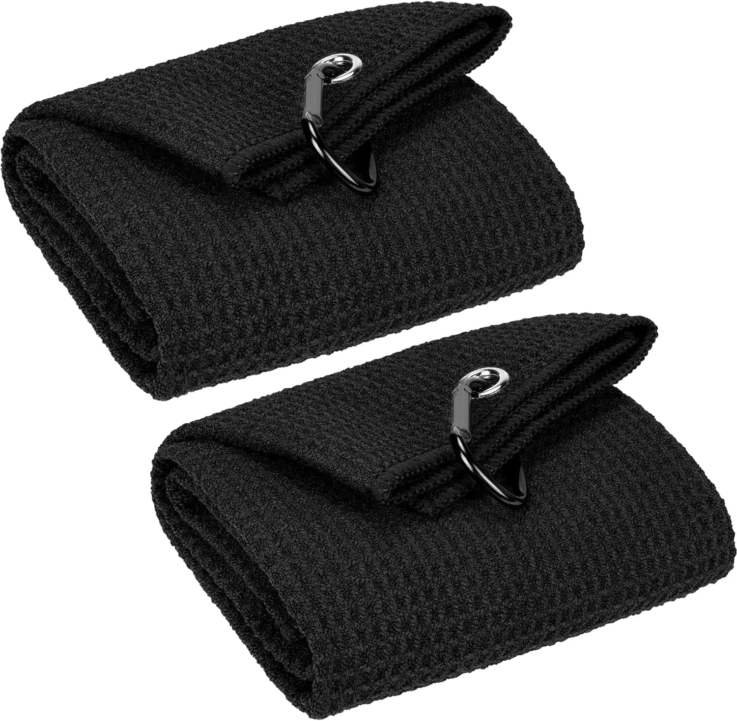 Hot Sale Custom Printed Logo Funny Tri-Folder Golf Towel Soft Microfiber Waffle Weave with Hook for Adult Outdoor Use
