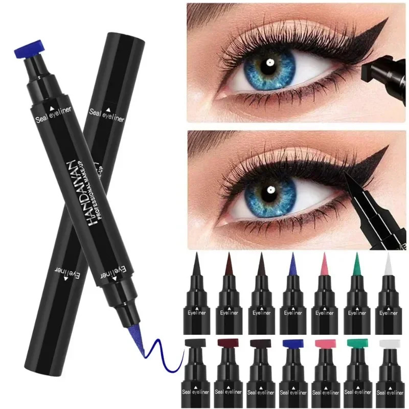 Colorful Eyeliner Stamp Triangle Dual-ended Liquid Eyeliner Waterproof Sweat-proof Quick Dry Eyeliner Makeup Seal Tool Cosmetics 250625