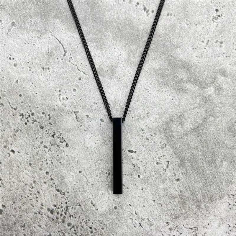 European and American minimalist necklace ins cool style temperament versatile hip-hop geometric pendant long necklace V250625