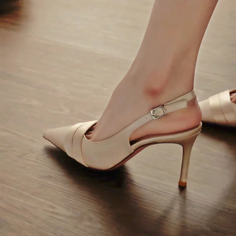 Womens Summer Womens Slingback Sandals High Heels Fashion Pointed Toe Slip On Womens Elegant Formal High Heels 250624