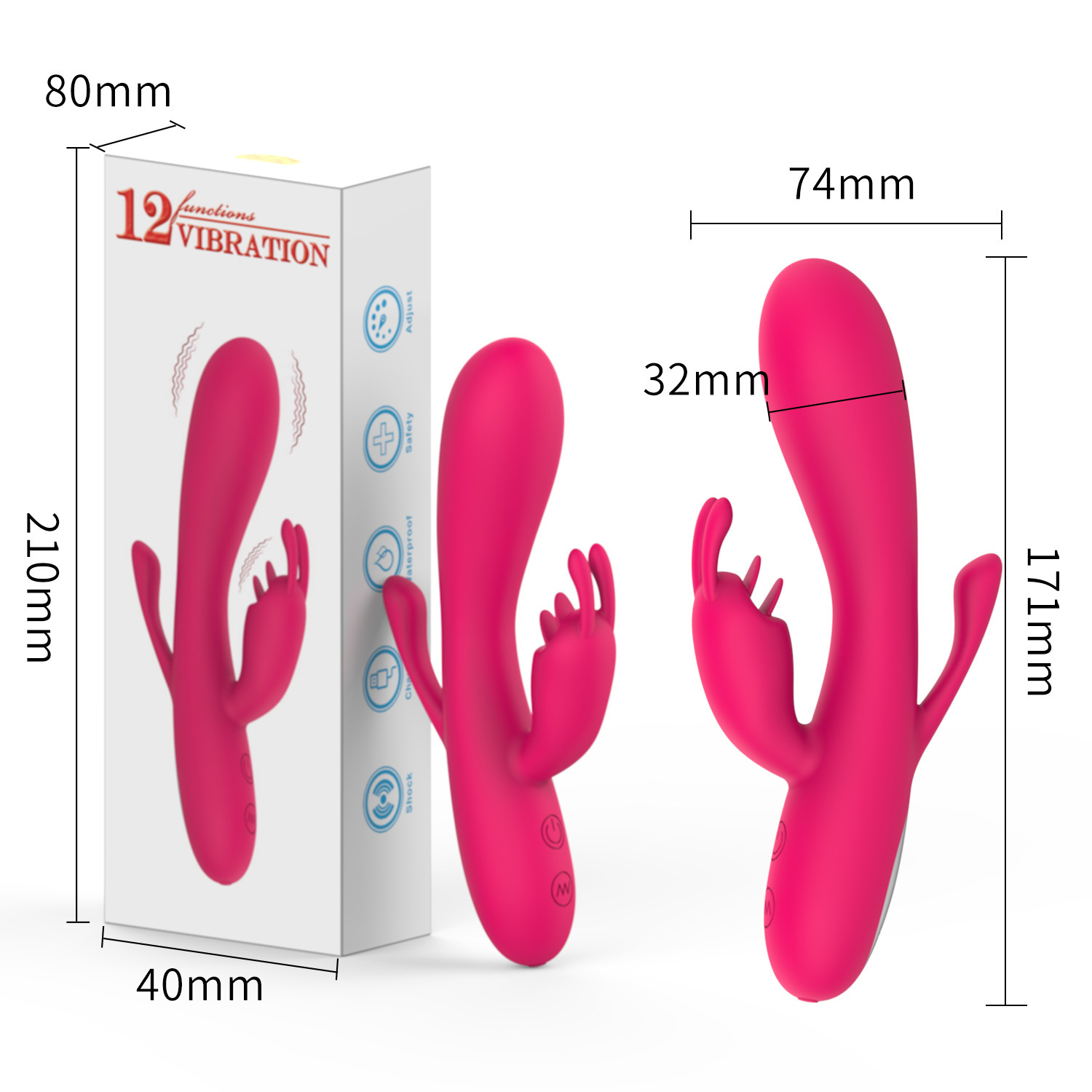 Rechargeable AV Adult Rabbit Vibrator Female Massager Sex Toy Masturbator