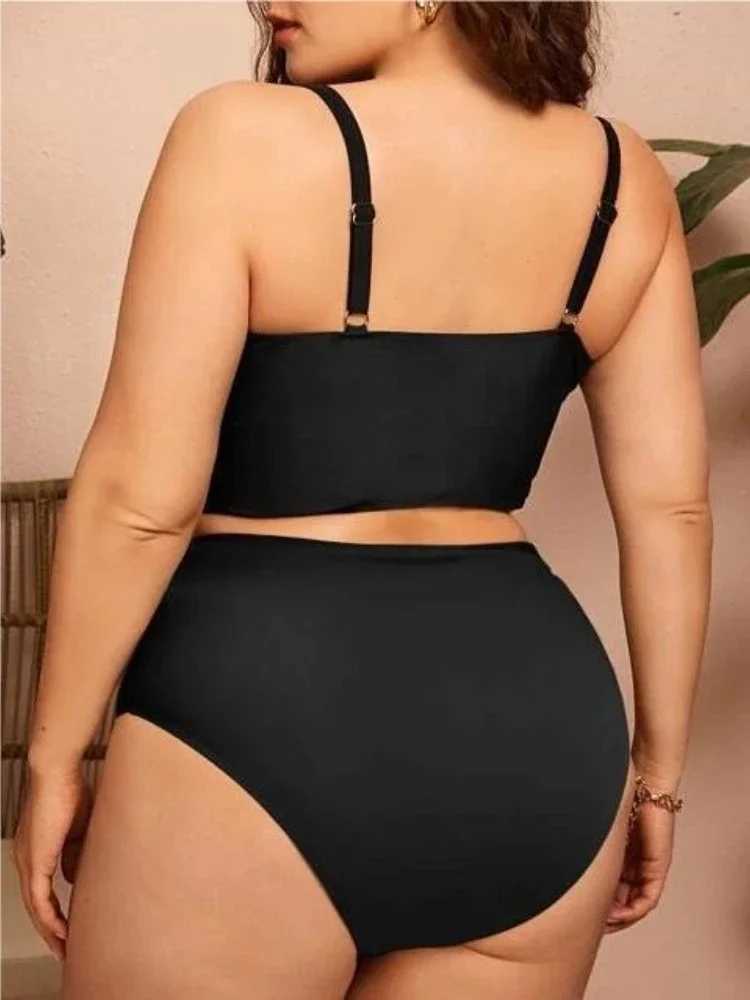 2025 New Plus Size Swimwear Women Push Up Bikini High Waist Bikini Set Underwire Swimsuit Bathing Suit Beach Tankini Mujer 4XL XJ250624