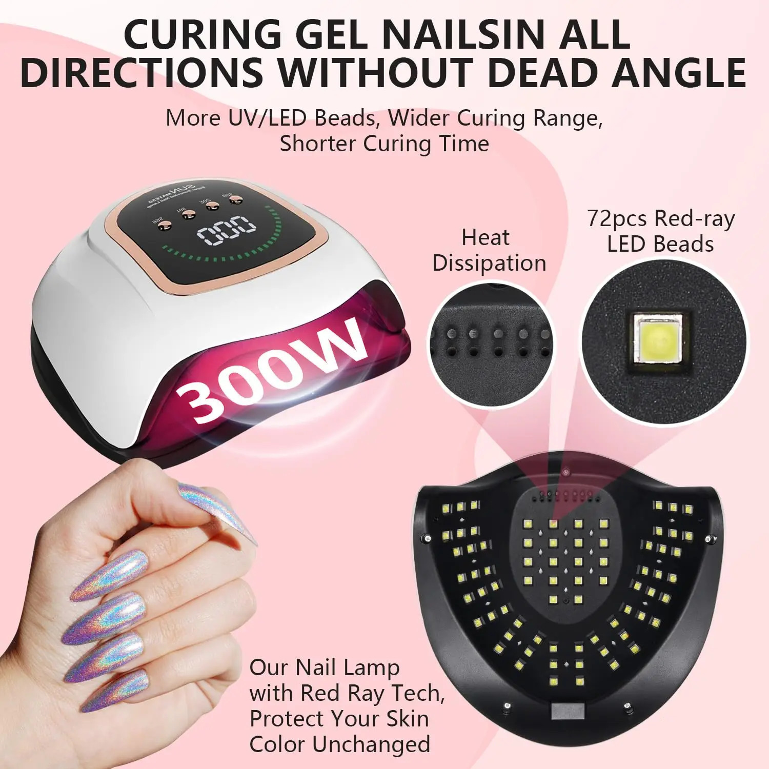 Professional UV LED Nail Lamp For Manicure Nail Dryer 72 LEDs Gel Polish Drying Lights Motion Sensing Manicure Pedicure 250625