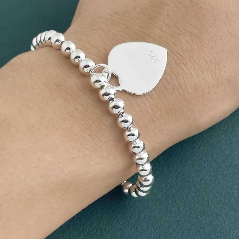 Fine Jewelry 925 Sterling Silver Pendant Bracelet Gift of Love Engagement Party Jewelry Gift for Women X250625