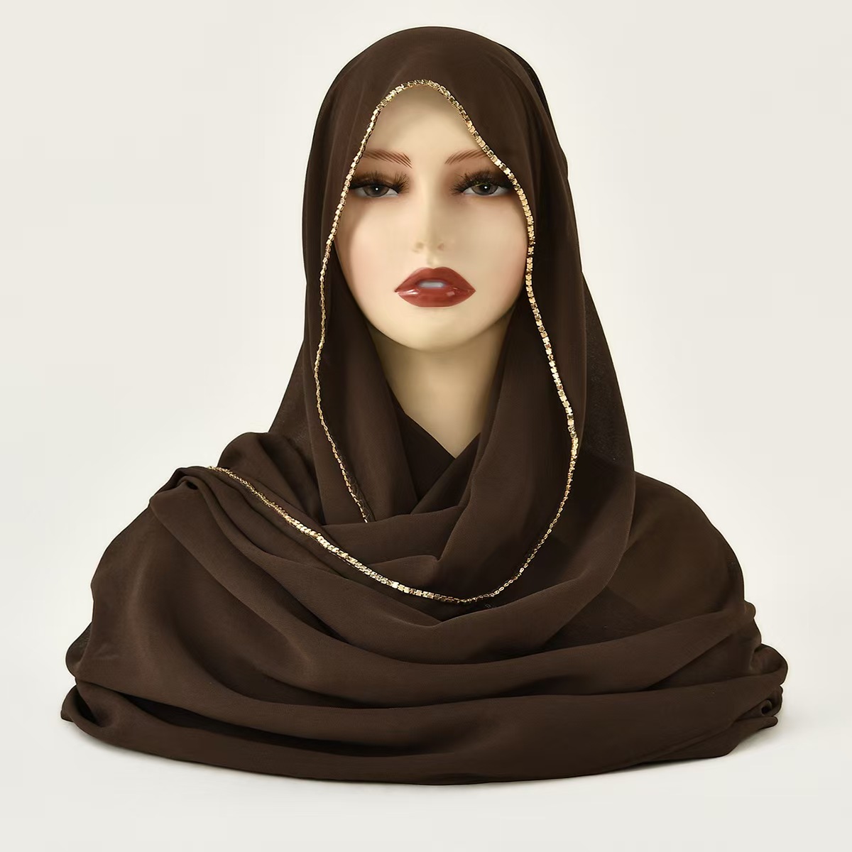T1059 chiffon chain versatile scarf fashionable high quality Hui ethnic scarf Malay Indonesian headscarf