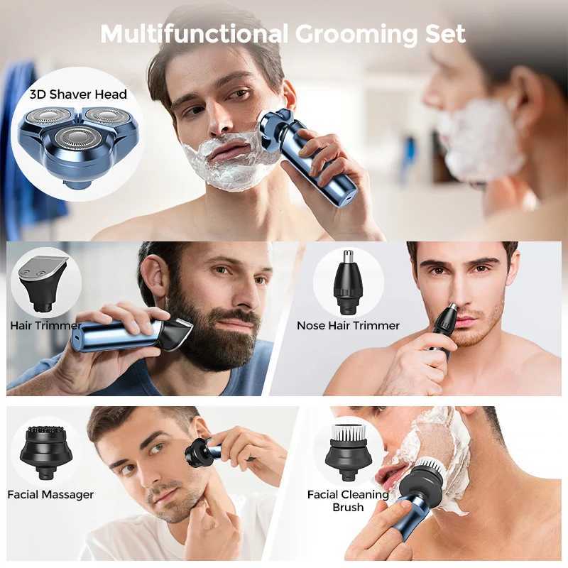 SEJOY Electric Shaver for Men Hair Trimmer Nose Hair Scissors Facial Cleanser Facial Massager Rechargeable Shaving Machine W250625