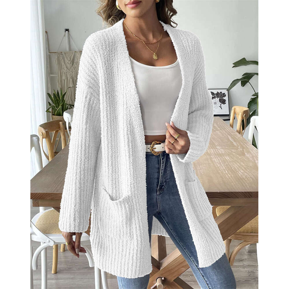 Autumn Winter New Women's Sweater Fleece Warm Straight Casual Loose Cardigan For Women B5