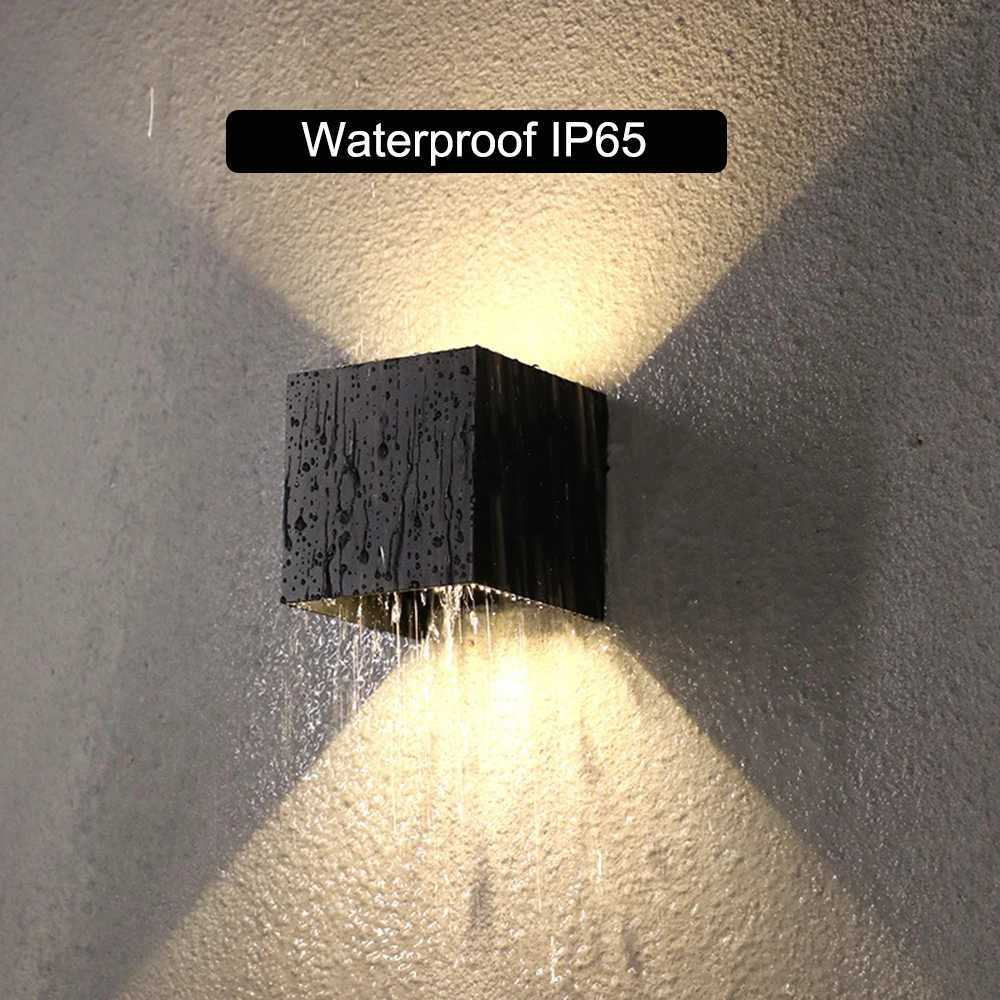 Outdoor Waterproof Wall Lamp Modern Square Aluminum Black White Gray Wall Lighting Porch Courtyard Lamp Exterior Wall Fixture XJ250624