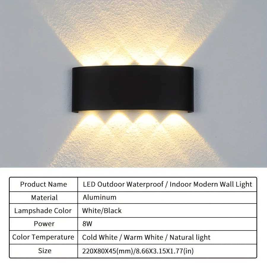 8W LED Wall Light High Brightness Waterproof IP66 for Indoor Outdoor Corridor Garden Decorative Lighting AC85-265V XJ250624