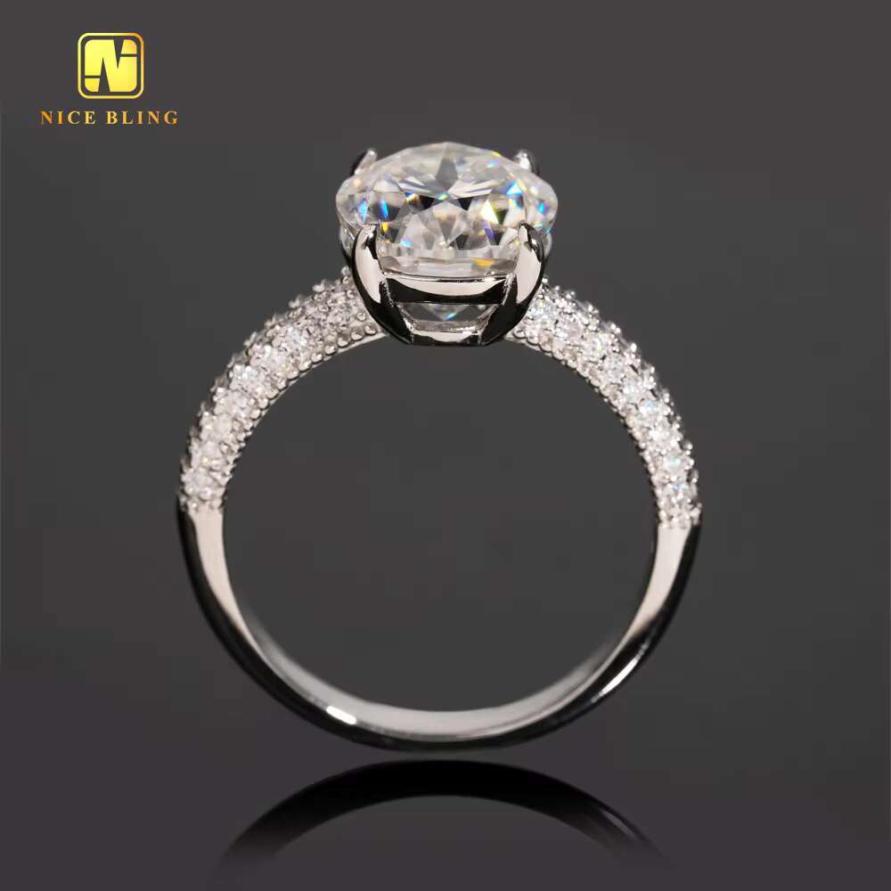 Silver Plated 5ct Oval Cut Diamond Women Wedding Rings Iced Out Women Jewelry 925 Silver Moissanite Engagement Ring for Women