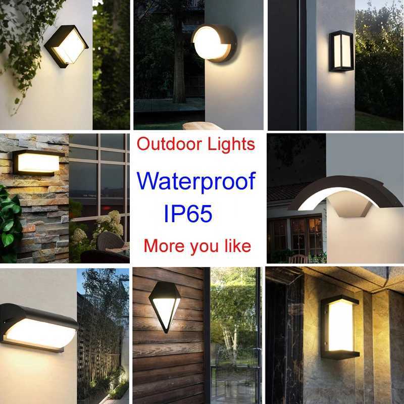 Outside Wall Lights Waterproof IP65 Exterior Wall Lamp LED AC90-260V Outdoor Facade Wall Light for Porch Garden Gate Sconce HomeXJ250624
