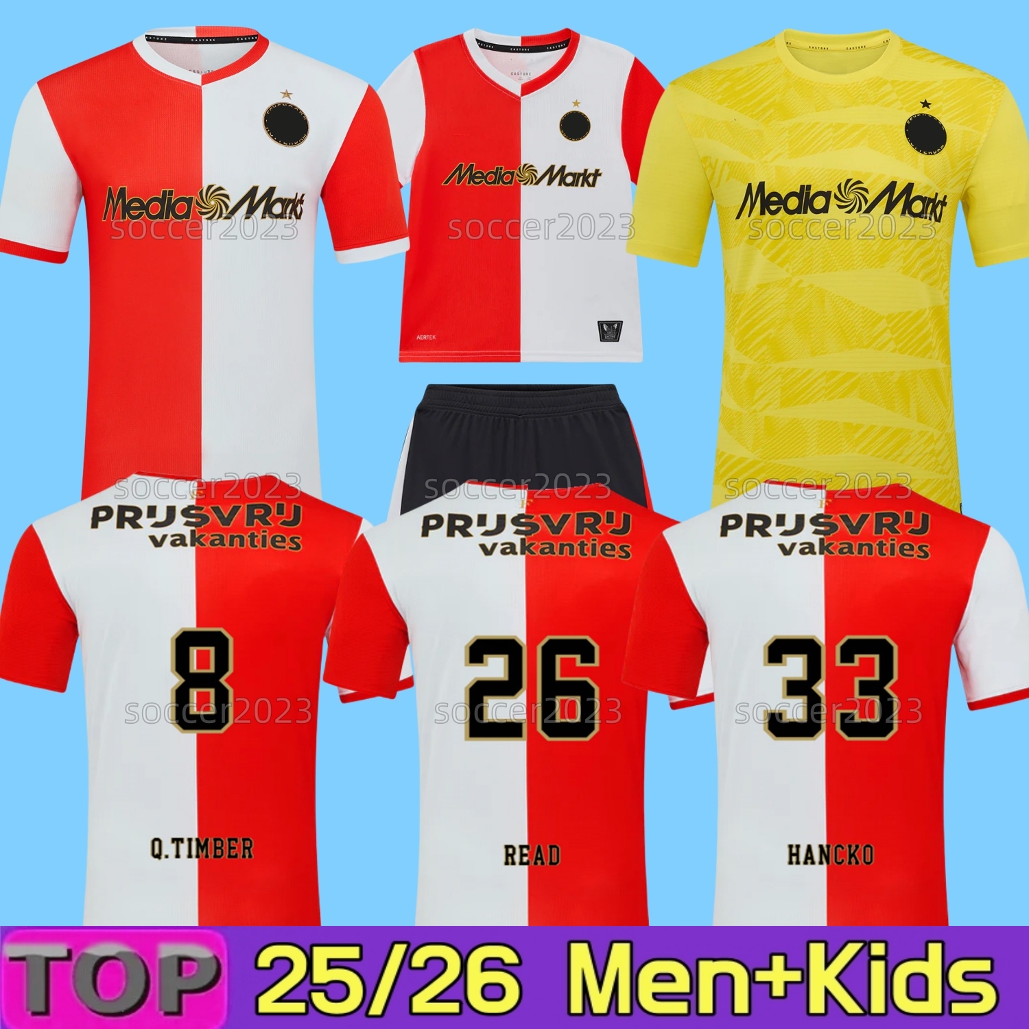 25 26 Feyenoords home soccer jerseys KINDEREN KEEPERSSHIRT 2025 2026 football shirts Q.TIMBER Voetbal THUISSHIRT MANNEN TIMBER DANILO DILROSUN men kids kit