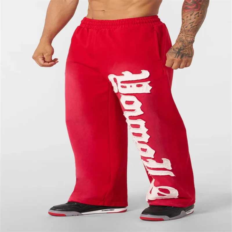 2025 American Wide Leg Pants New Letter Printed Mens and Womens Loose Trendy Sweatpants X250625