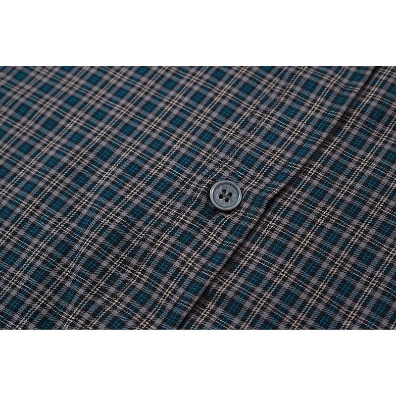 Harajuku Patch Contrast Color Checkered Shirts for Men and Women Turn-down Collar Oversized Casual Long Sleeve Fall Plaid Shirt