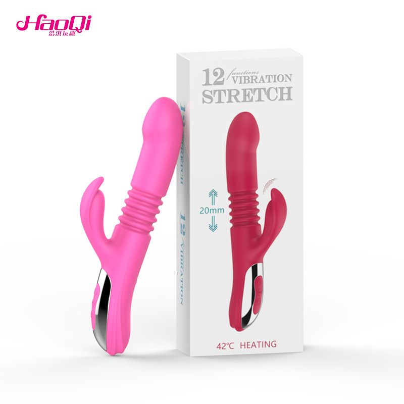 Haoqi Fun New 12-Mode Silicone Vibrator Telescopic Heating Wand for Women Masturbation Sex Toy