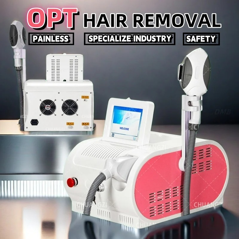 Portable Professional OPT IPL Laser Machine CE Certified Painless Hair Removal Skin Rejuvenation with Ice Cooling System